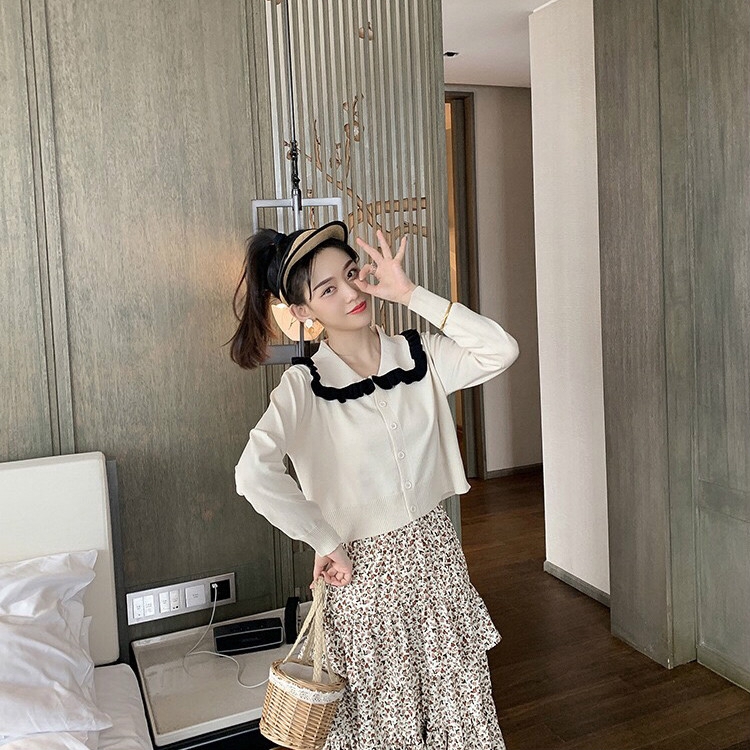 SUXI Áo Cardigan Dệt Kim Màu Trơn Lưng Cao Thời Trang Mùa Thu Cá Tính Dành Cho Phái Nữ