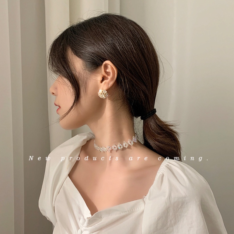 Vòng cổ Dáng Ngắn Đính Đá Pha Lê Sang Trọng Thời Trang Cho Nữ