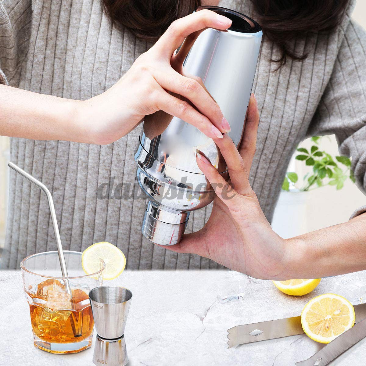 22+1 Cocktail Shaker Bar Set Mixer Making Kit Bartender Stainless Steel Set ! | BigBuy360 - bigbuy360.vn
