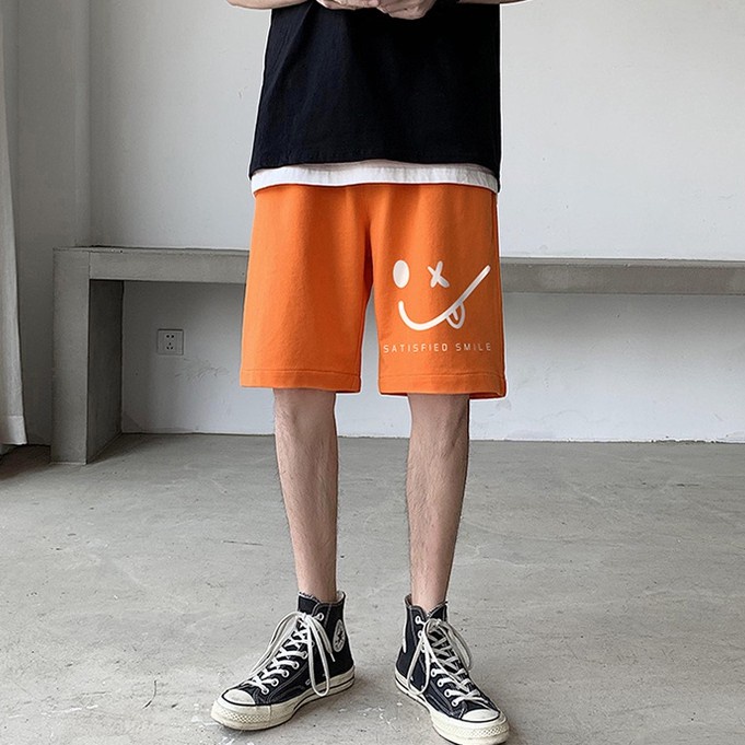 Quần short 5 tấc ống rộng mỏng thời trang thể thao hip hop mùa hè Hàn Quốc giản dị cho nam