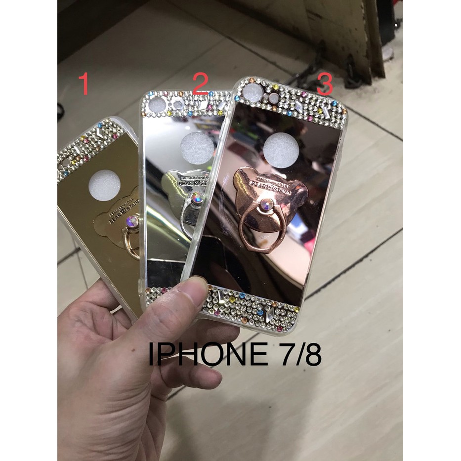 Ốp Lưng Tráng Gương Có Vòng Nhẫn Đỡ Điện Thoại Dùng Cho Iphone 7 / 8