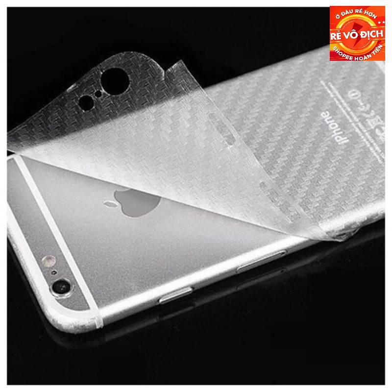 MIẾNG DÁN CARBON CHO IPHONE 5,6,7,8,PLUS,X - CHỐNG TRẦY XƯỚC CHO LƯNG MÁY