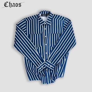 Áo sơ mi tay dài Chaos cotton Xanh đậm