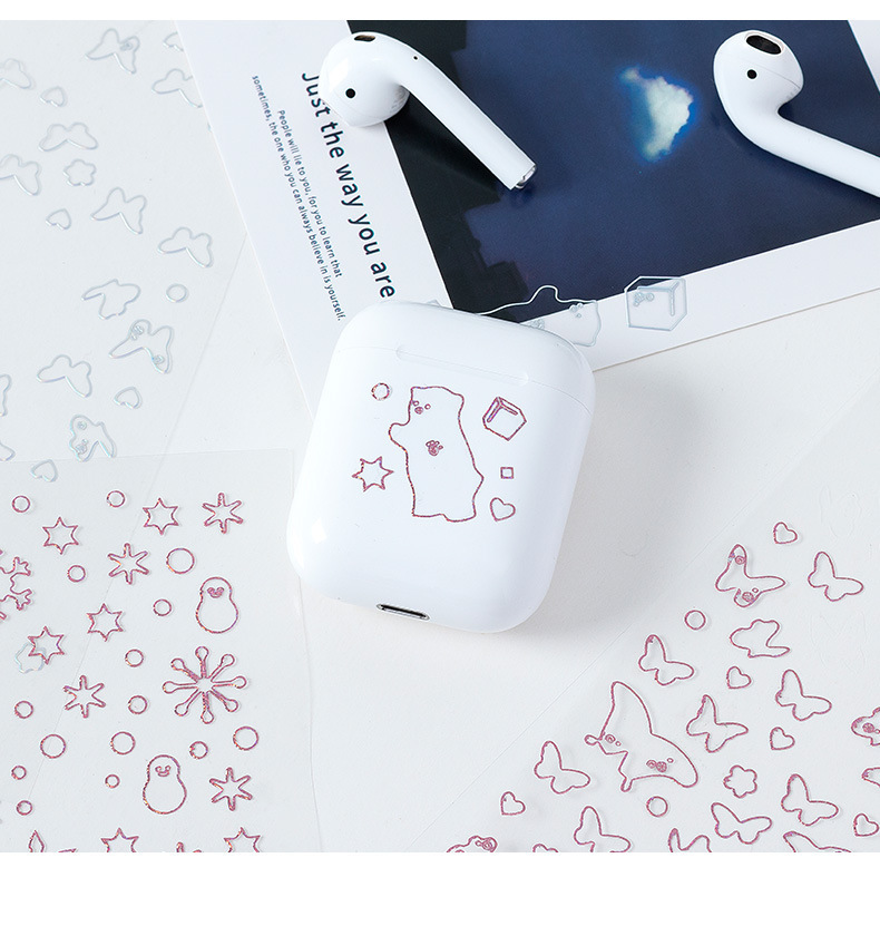 Sticker dán PVC màu laser trang trí album ảnh DIY xinh xắn