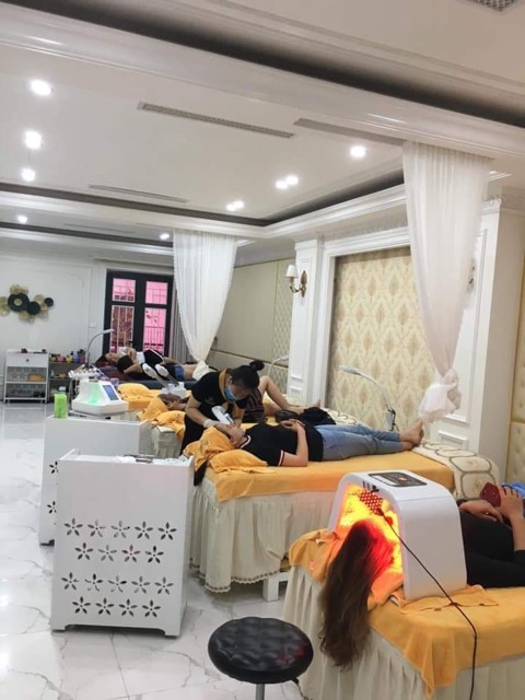 Rèm voan hoạ tiết hạt mưa cho spa, salon xếp ly sóng dày x2