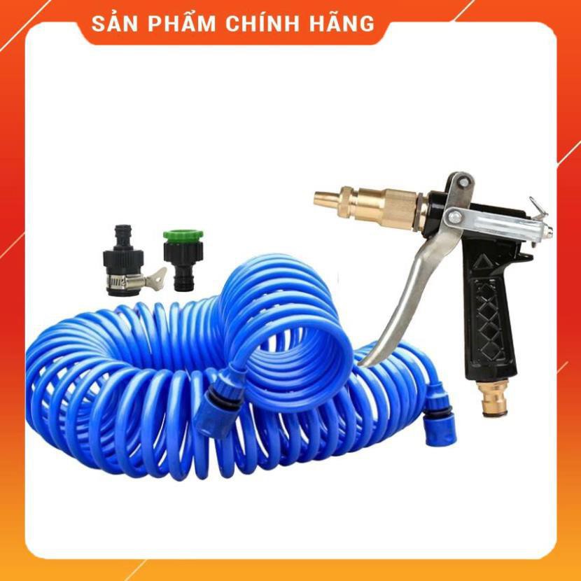 Bộ vòi xịt nước tưới cây đa năng tăng áp lực nước kèm dây tưới dạng lò xo co dãn 236814 loại 10m [SKM]