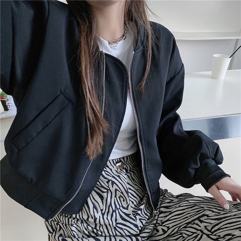 Áo Khoác Bóng Chày Tay Dài Có Dây Kéo Dễ Phối Đồ | BigBuy360 - bigbuy360.vn