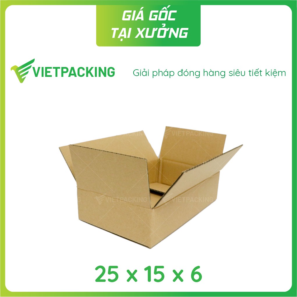 25x15x6 - 25 hộp carton đóng hàng chắc chắn V134
