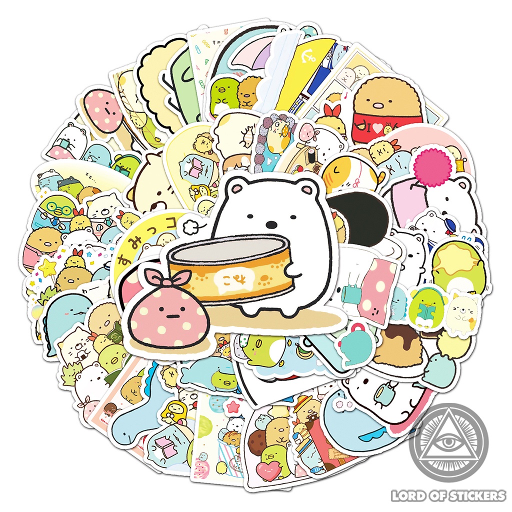Set 50 Miếng Dán Nhân Vật Hoạt Hình Corner Creature Sticker Cute Chống Thấm Nước Trang Trí Mũ Bảo Hiểm, Ván Trượt, Sổ