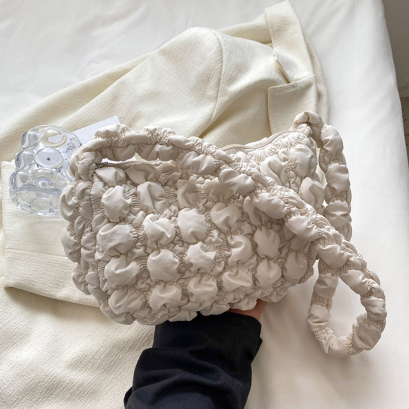 Túi Đeo Vai/Xách Tay Hình Đám Mây Màu Trơn Xếp Ly Phong Cách Giáng Sinh