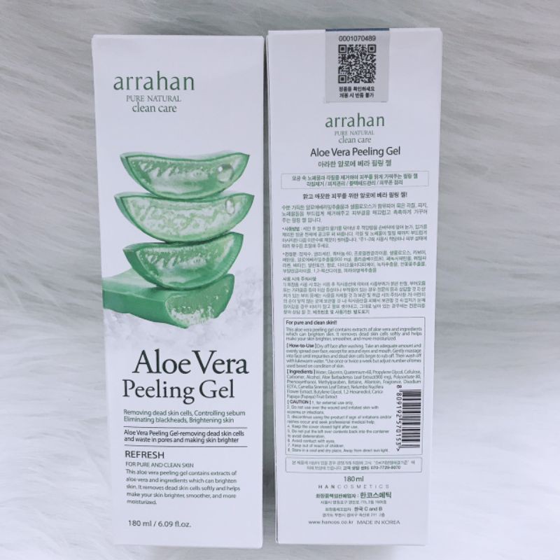 Tẩy Da Chết Nha Đam  Arrahan Aloe Vera Peeling Gel 180ml