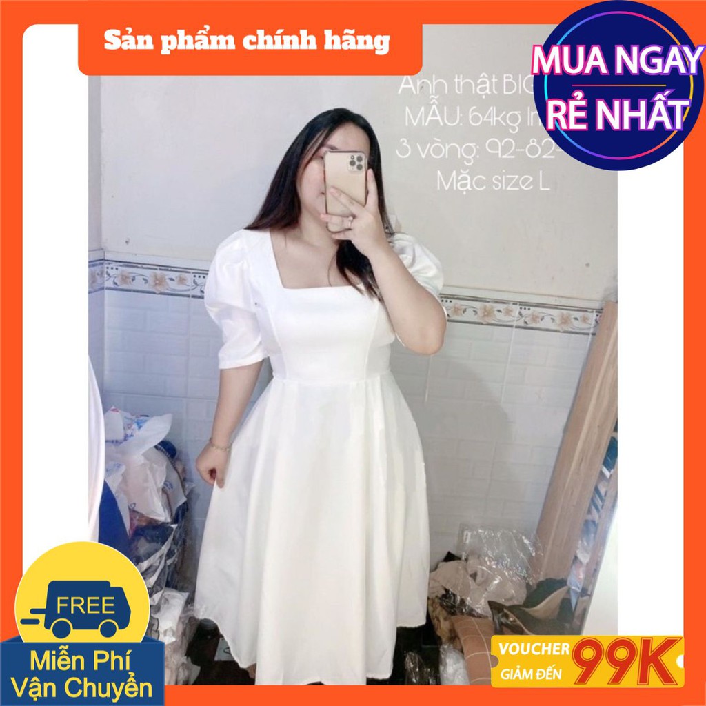 [CÓ SẴN] ĐẦM CÔNG CHÚA BIGSIZE 55-90kg bigsize đẹp xinh dự tiệc đầm trắng giá rẻ size lớn