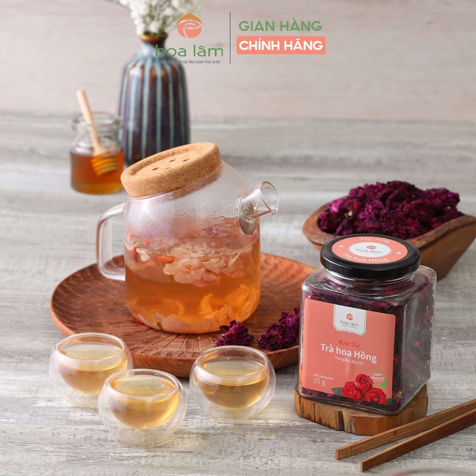 Gói lẻ 10gr Trà hoa hồng cổ Sapa sấy lạnh Hoa Lâm giúp làm đẹp da, giảm quá trình lão hóa
