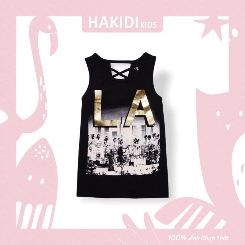 1 Áo sát nách/ áo ba lỗ in hình bé gái Place Cambodia xuất xịn size S (5-6) - M (7-8)