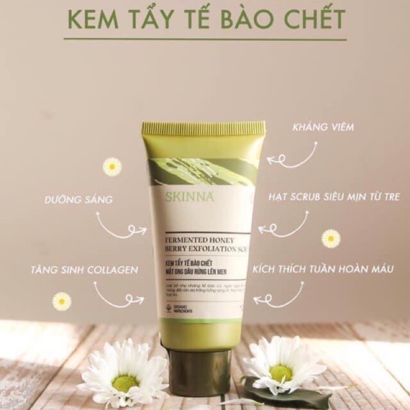 SKINNA ORGANIC - Tẩy Tế Bào Chết Mật Ong Dâu Rừng Lên Men