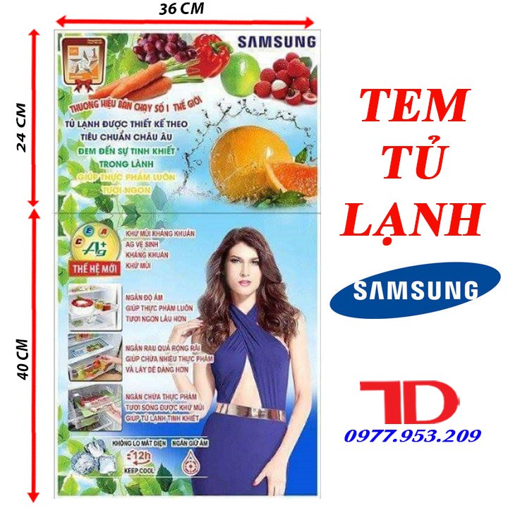 Miếng dán tủ lạnh SAMSUNG, tem tủ lạnh, tem dán tủ lạnh, tem trang trí tủ lạnh dùng cho tủ lạnh SAMSUNG