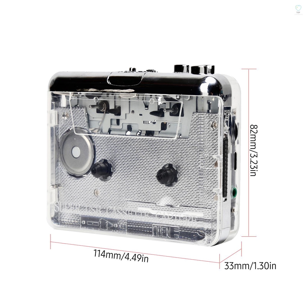 Máy Nghe Nhạc Băng Cassette Tohs TONIVENT TON010 Mini MP3 Chuyển Đổi USB Cassette Sang MP3 Với Phần Mềm AUX Đầu Vào 3.5mm Tương Thích Với PC Lapt