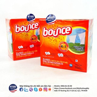 Khăn giấy thơm BOUNCE - FABRIC SOFTENER (1 hộp 160 tờ)