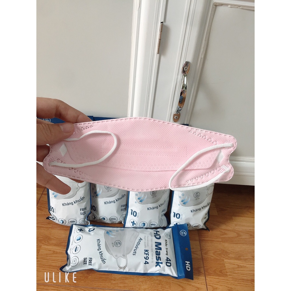 Khẩu Trang 4D Mask KF94 Công Nghệ Hàn Quốc (Màu hồng nhạt bịch 10 cái)