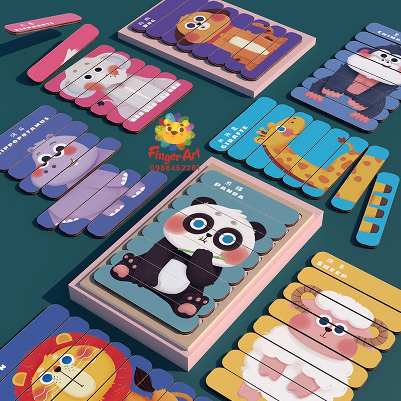 Bộ Tranh Ghép Hình Que Kem Nhiều Chủ Đề Cho Bé - Đồ Chơi Gỗ Montessori Giúp Bé Sáng Tạo và Phát Triển Trí Tuệ