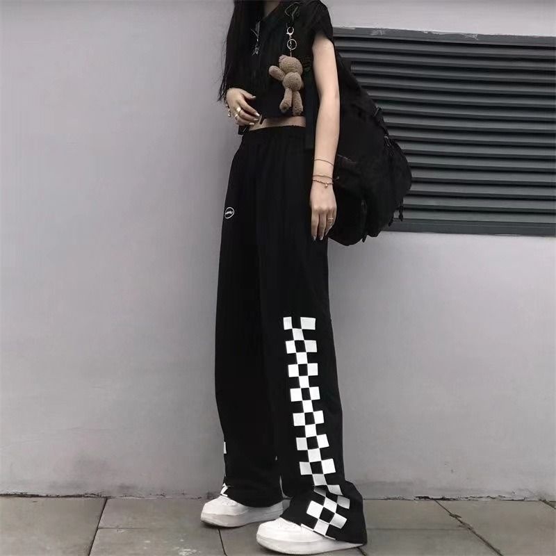 Quần Dài Lưng Cao Ống Rộng Phong Cách Năng Động Trẻ Trung Dành Cho Nữ