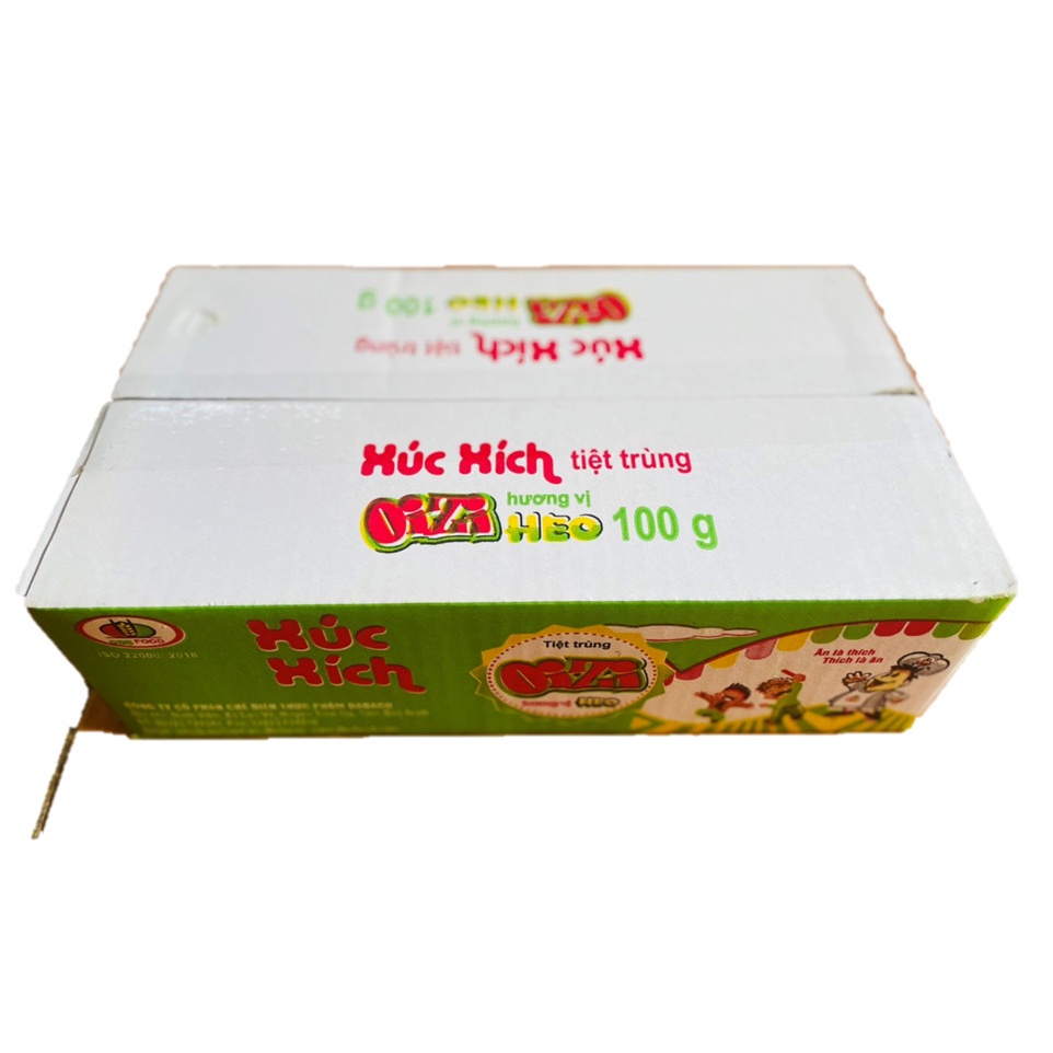 Thùng xúc xích tiệt trùng ăn liền Dabaco Food 100 Cây x 20gram