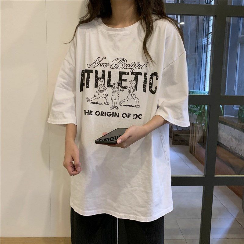 Áo Thun Tay Lỡ 100% Cotton Form Rộng Unisex Thời trang Ulzzang