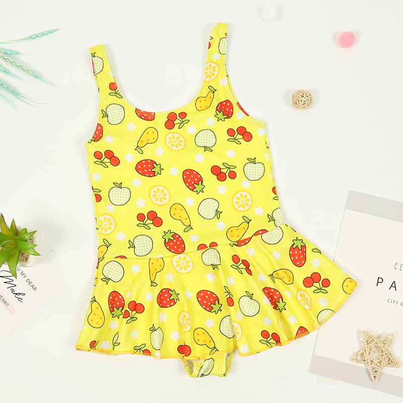 Bộ Đồ Bơi Liền Thân Kiểu Hàn Quốc  Thiết Kế Xinh Xắn Cho Bé Gái Có Lót Quần 2-9 Tuổi