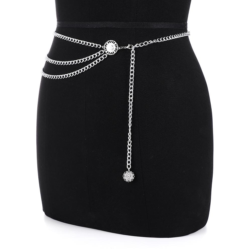 Dây Xích 3 Lớp Bằng Kim Loại Gắn Ví Phong Cách Gothic