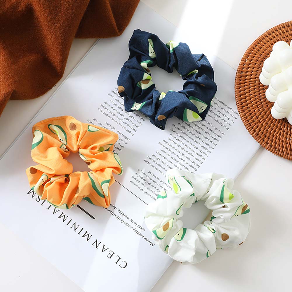 Dây buộc tóc co giãn họa tiết quả bơ xinh xắn đáng yêu cho nữ