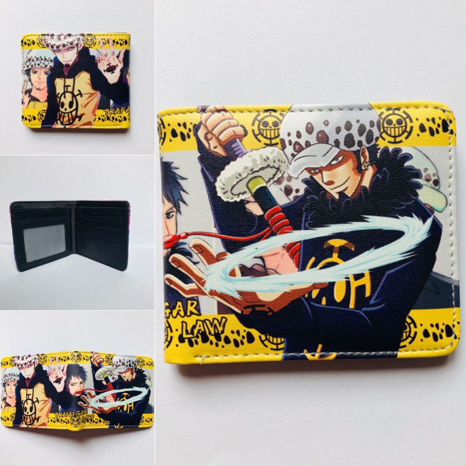 Ví làm từ da PU in hoạt hình one piece cá tính cho nam