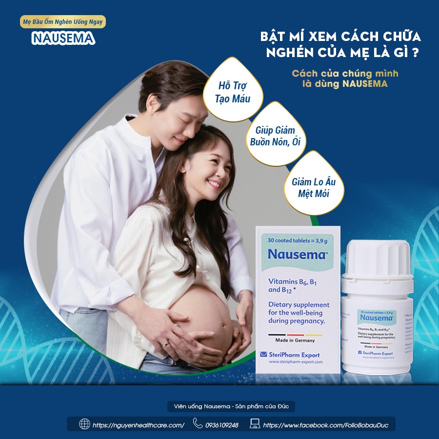 Combo Bé khỏe Mẹ vui gồm 1 Folio bổ bầu + 1 chống nghén Nausema