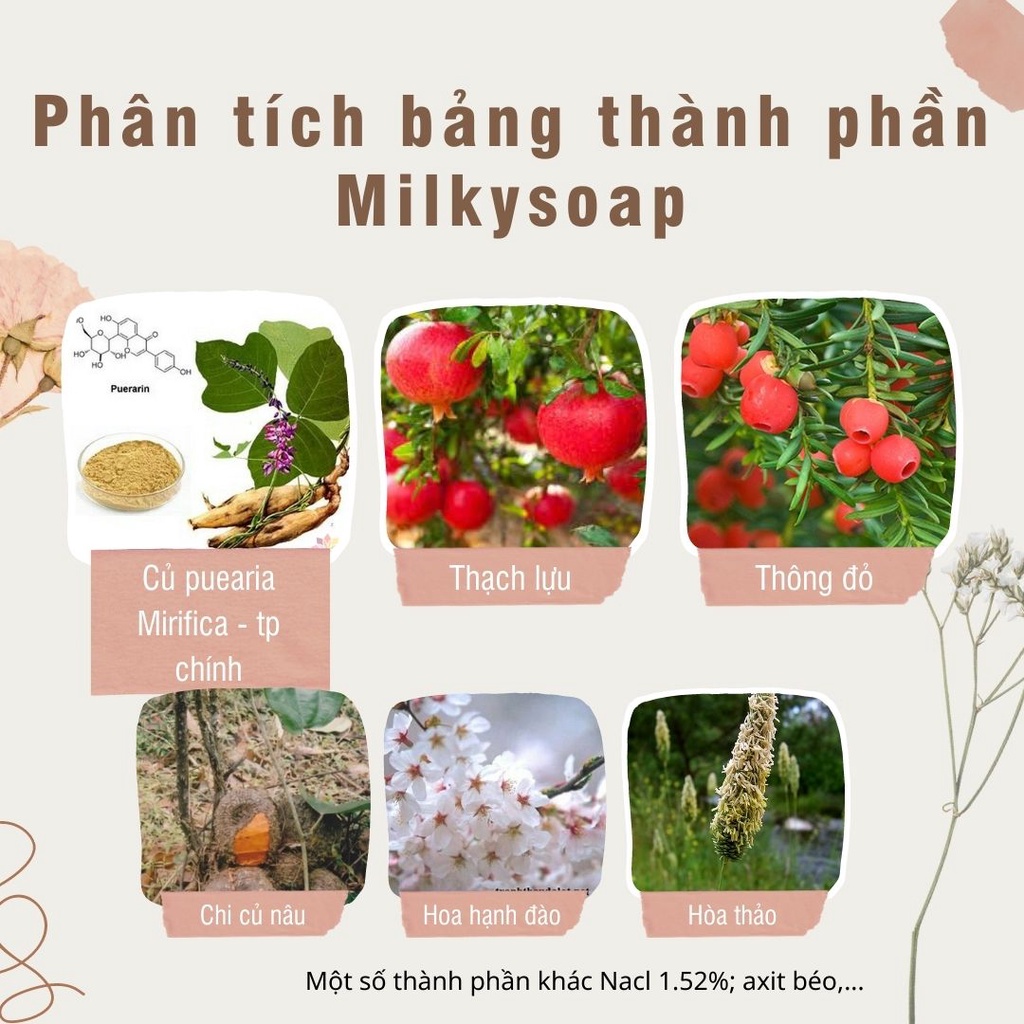 [HÀNG CHÍNH HÃNG] Xà phòng tăng vòng một ,xà bông nở ngực Milky Soap Thái Lan [tăng 3-5 cm]