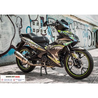 Tem trùm exciter 150 cá mập xám đen shark, độ team decal xe ex dán đời 2015-2020