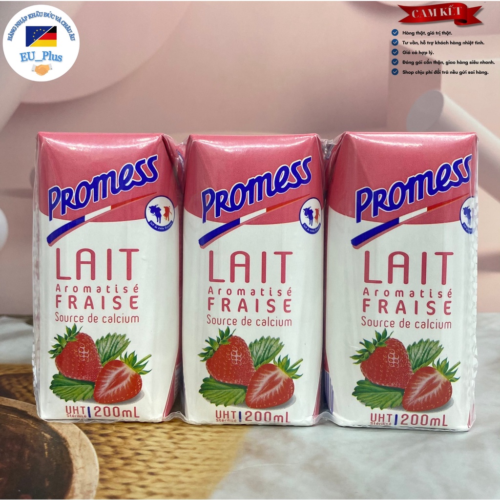 Thùng Sữa Promess các vị (200ml x24 Hộp)- Hộp Pháp ( nhắn shop khi chọn vị)