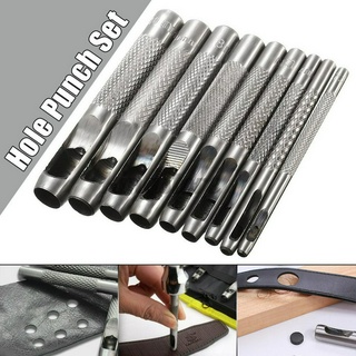 Bộ 9 Dụng Cụ Đục Lỗ Da 9 Kích Cỡ