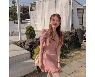 ⭐️Đầm Cổ V Phối Bèo Thắt Nơ
