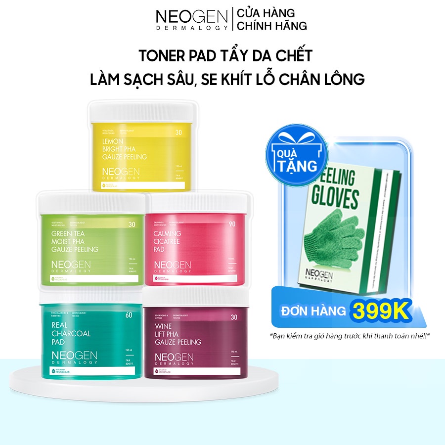 Toner Pad Tẩy Da Chết Dưỡng Ẩm Da, Se Khít Lỗ Chân Lông Neogen Dermalogy