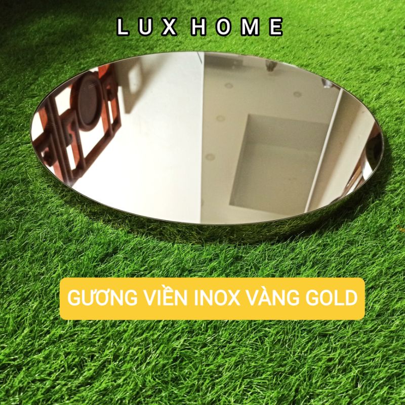 Gương Viền Inox Vàng PVD Siêu Sang Xinh LUXHOME 40cm 50cm 60cm 70cm