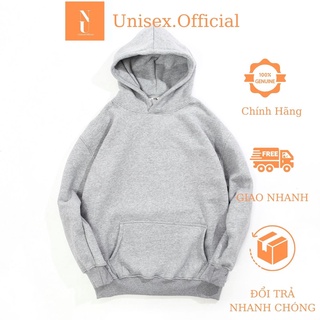 Áo hoodie nam nữ form rộng unisex chất nỉ bông cao cấp basic trơn