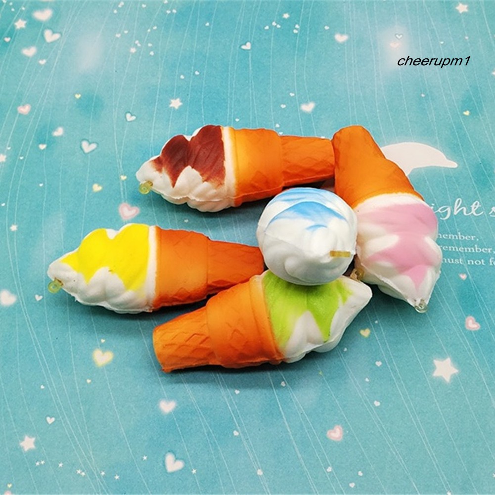 Đồ chơi squishy giảm căng thẳng hình kem ốc quế dễ thương cho bé 10cm