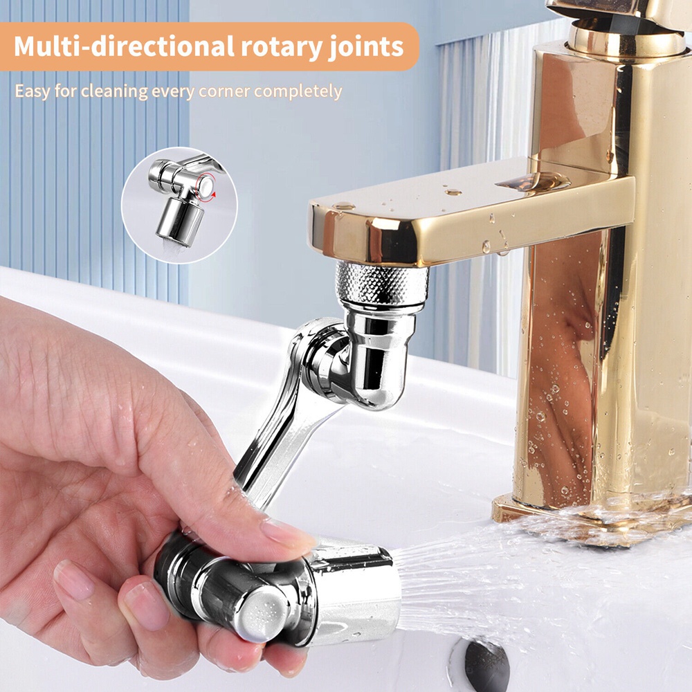 Bộ 1 / 2 Linh Kiện Điện Tử 1080° Đầu Lọc Vòi Nước Màu Sắc Bạc Có Thể Xoay Tiện Dụng