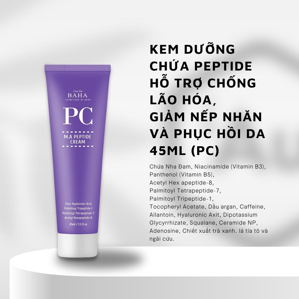 Cos De BAHA | Kem Dưỡng Chứa Peptides - Hỗ Trợ Chống Lão Hóa, Cải Thiện Độ Đàn Hồi và Phục Hồi Da 45ML (PC)