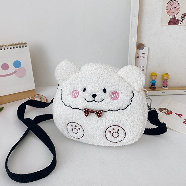 Túi đeo chéo Ulzzang hình thú gấu nâu, gấu trắng, cừu đáng yêu, cute