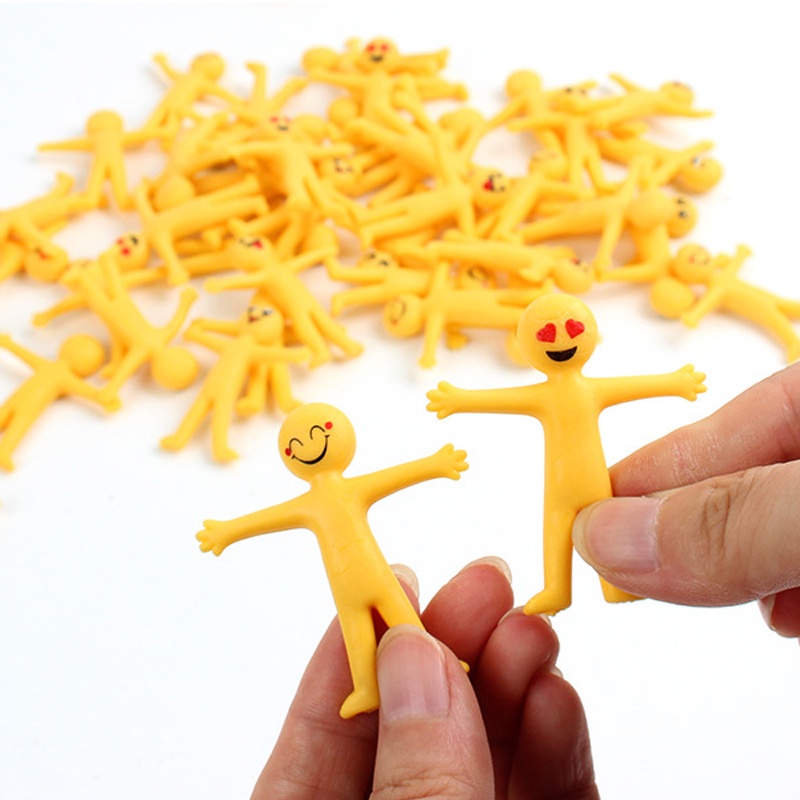 Đồ chơi mini HYG TOYS mô hình người kéo căng đàn hồi màu vàng có âm thanh