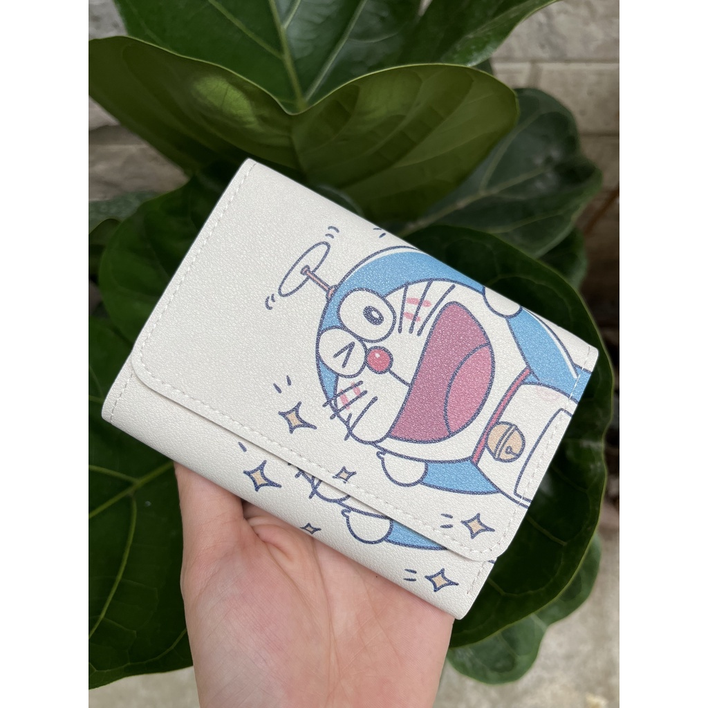 Ví nữ gập cute ví nữ cầm tay nhiều họa tiết hoạt hình chất liệu da PU thiết kế dễ thương
