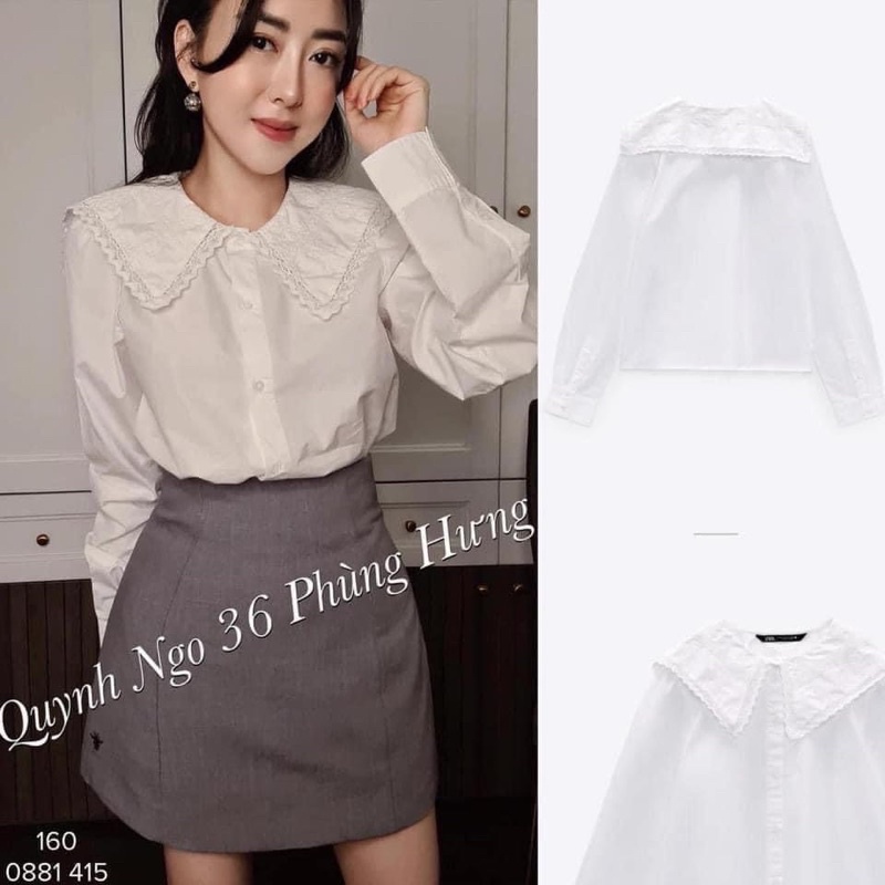 SƠ MI CHẠY REN CỔ