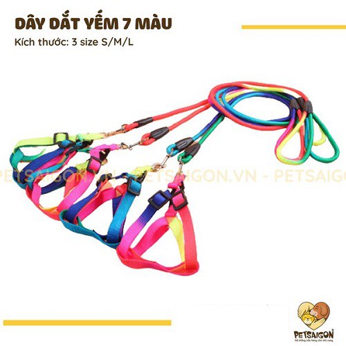 DÂY DẮT YẾM 7 MÀU CHO THÚ CƯNG