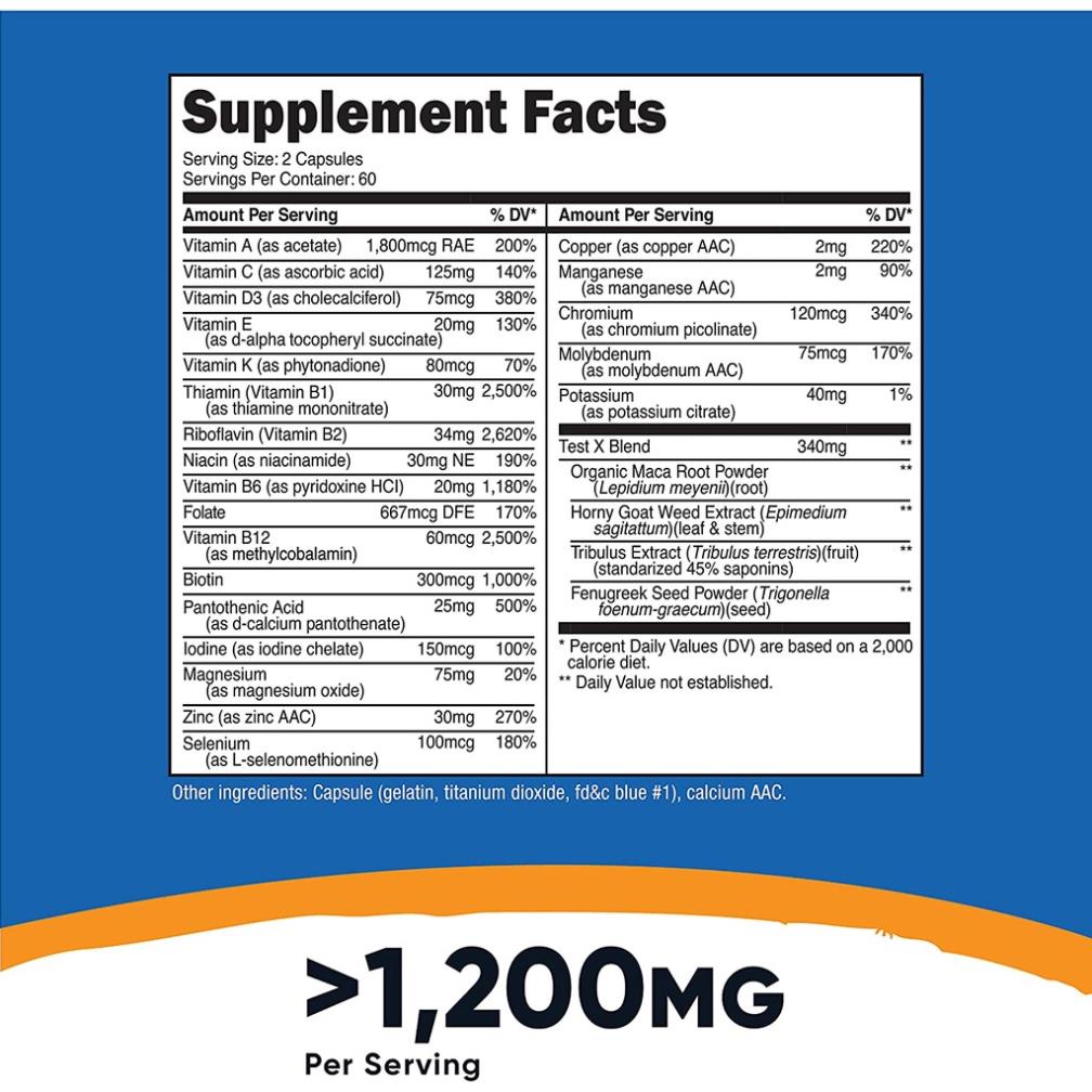 Nutricost Multivitamin For Men Viên Uống Bổ Sung Vitamin Và Khoáng Chất Dành Cho Nam Giới (120 Viên)