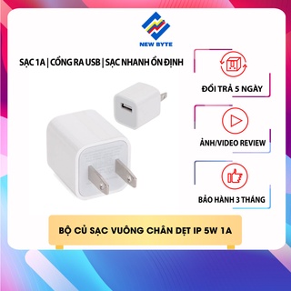 Củ cốc sạc vuông chân dẹt IP linh kiện táo model A21/ C8/ Z1, củ chân sạc nhanh 5W cổng ra USB với mọi điện thoại